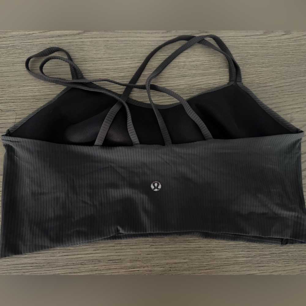 lululemon athletica Black Strappy Ribbed Sports Bra